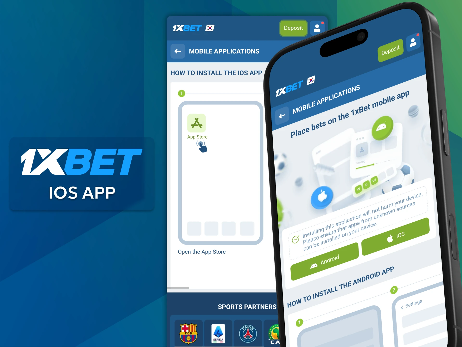 Install the optimized 1xBet mobile app directly on your iOS device.