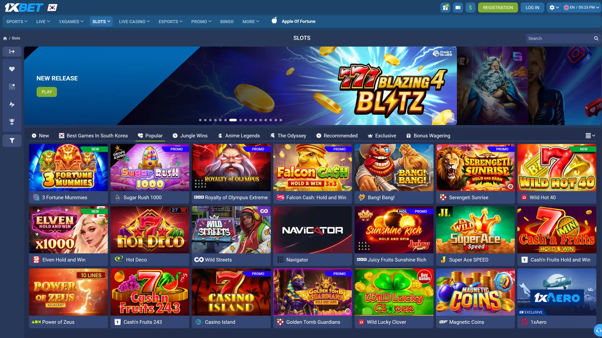 Enjoy popular slot games on the vibrant 1xBet casino interface.