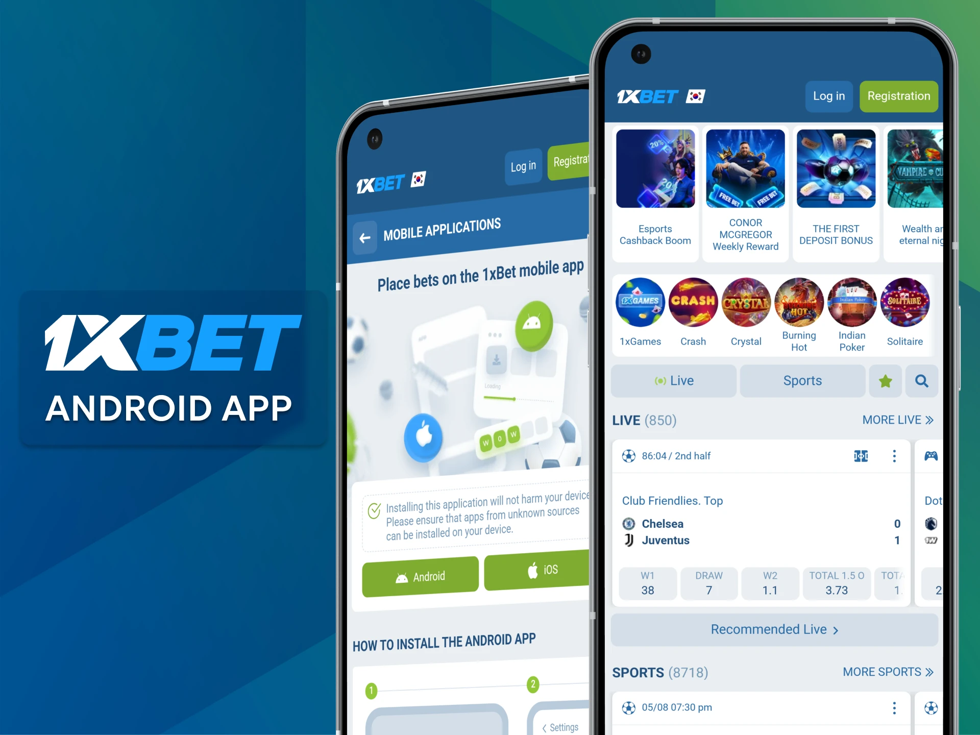 Safely download the official APK file to install the 1xBet app for Android.