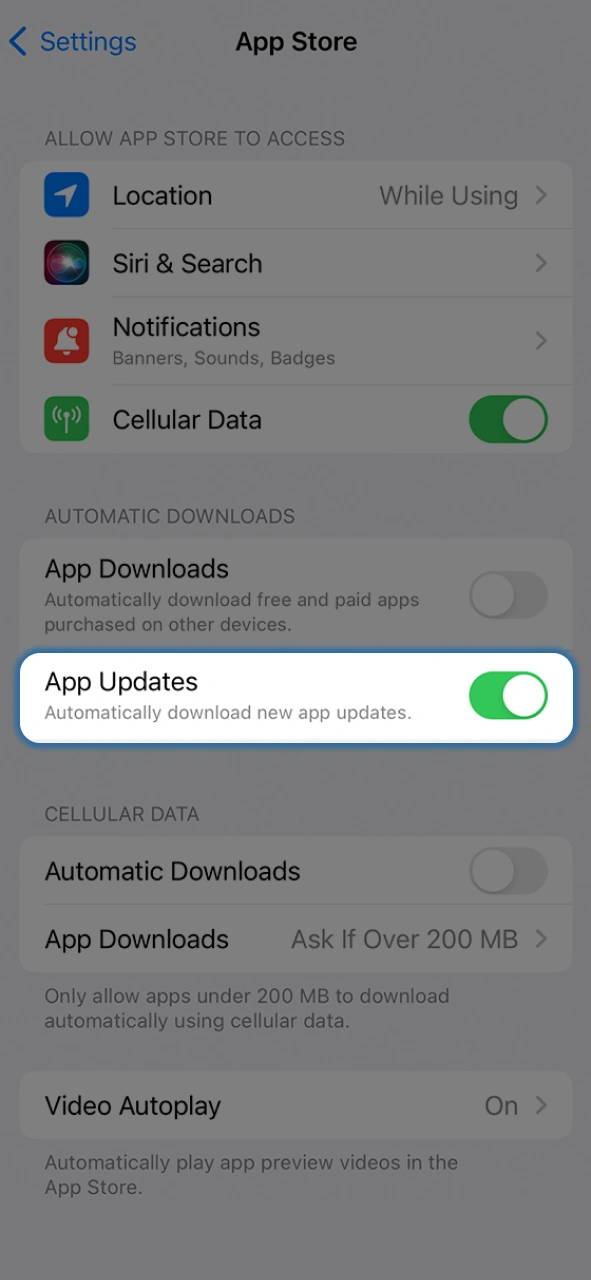 Enable automatic updates so that the 1xBet mobile app updates automatically, without any action on your part.