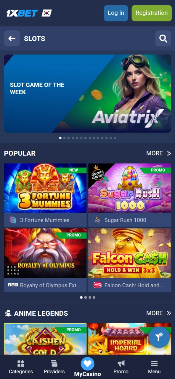 Play casino games such as slot machines, roulette, blackjack, and more on the 1xBet app.