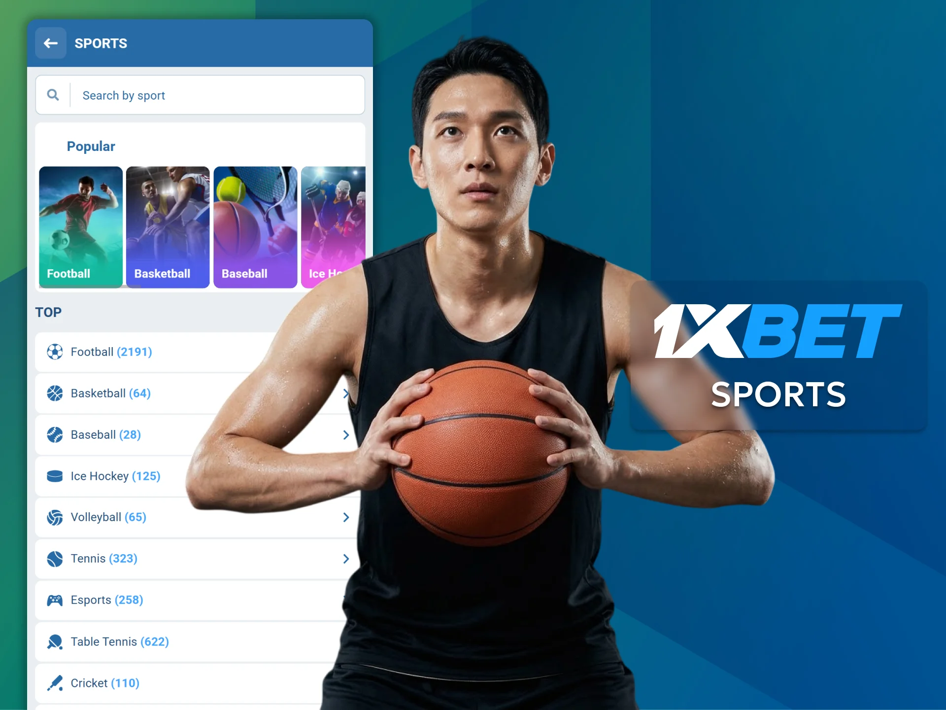 Place bets on sporting events using the 1xBet app.