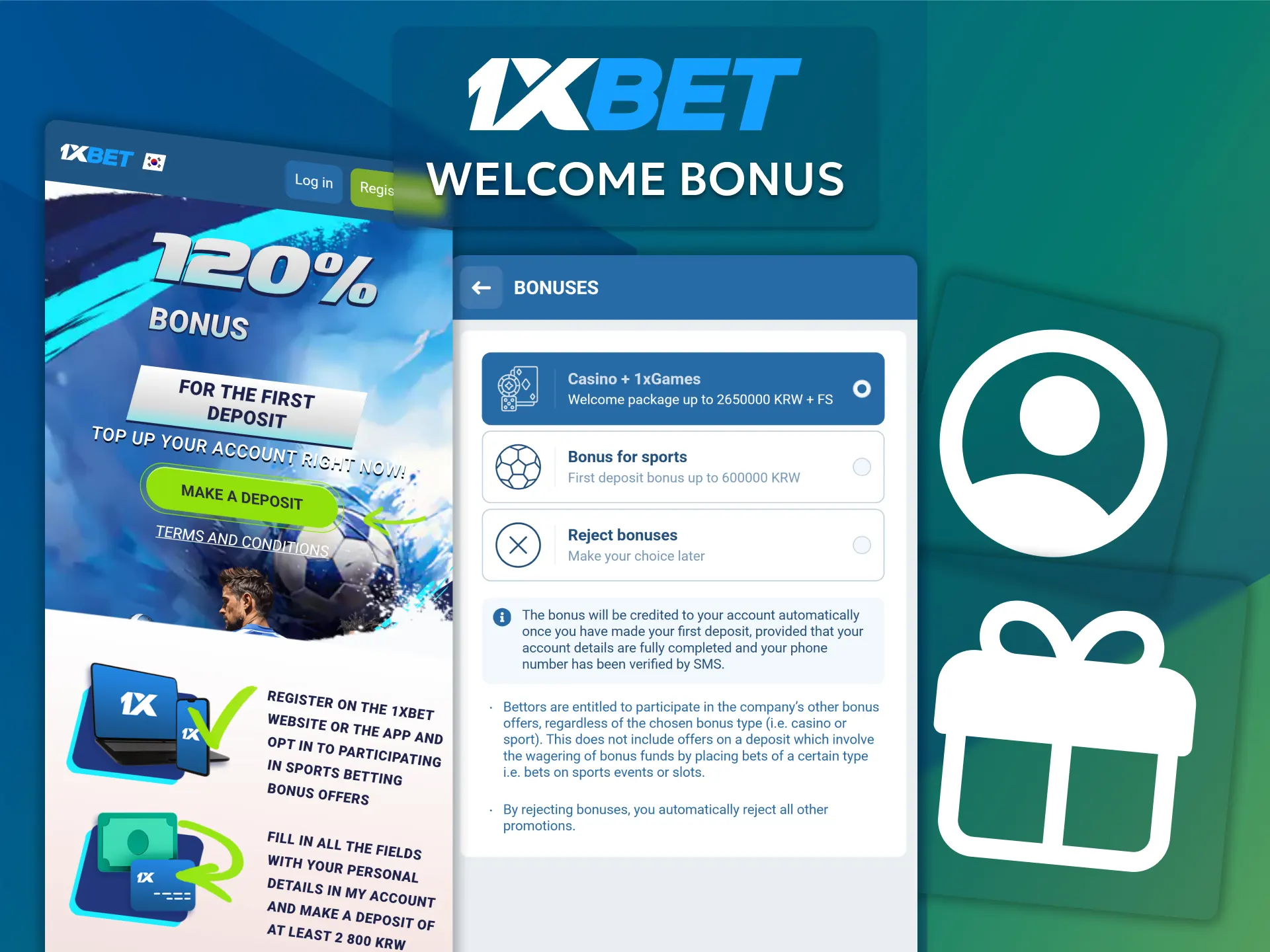 Get extra game credits right now with the welcome bonus for new users in the 1xBet app.